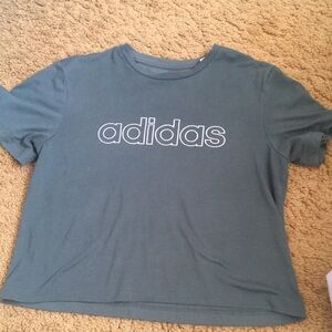Adidas Green Crop Shirt Small